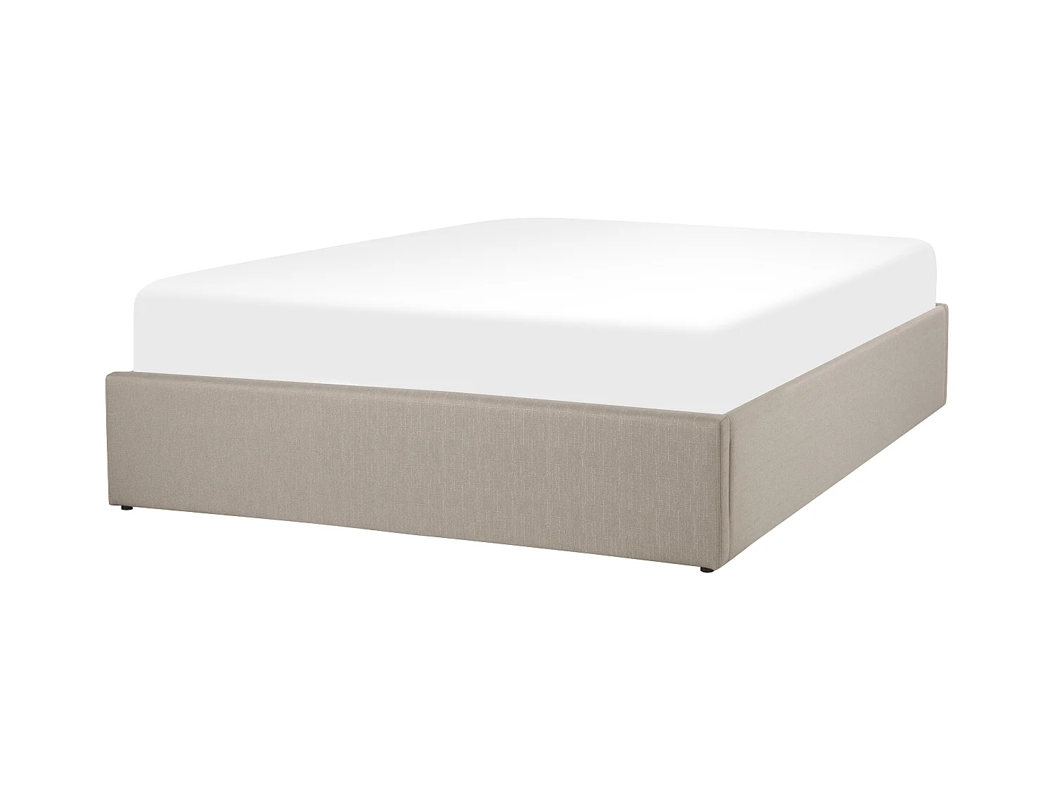 Lit ottoman sans tête de lit Tissu DINAN 140 x 200 cm Marron clair