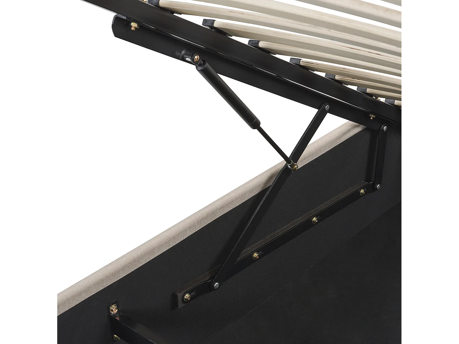 Lit ottoman sans tête de lit Tissu DINAN 140 x 200 cm Marron clair