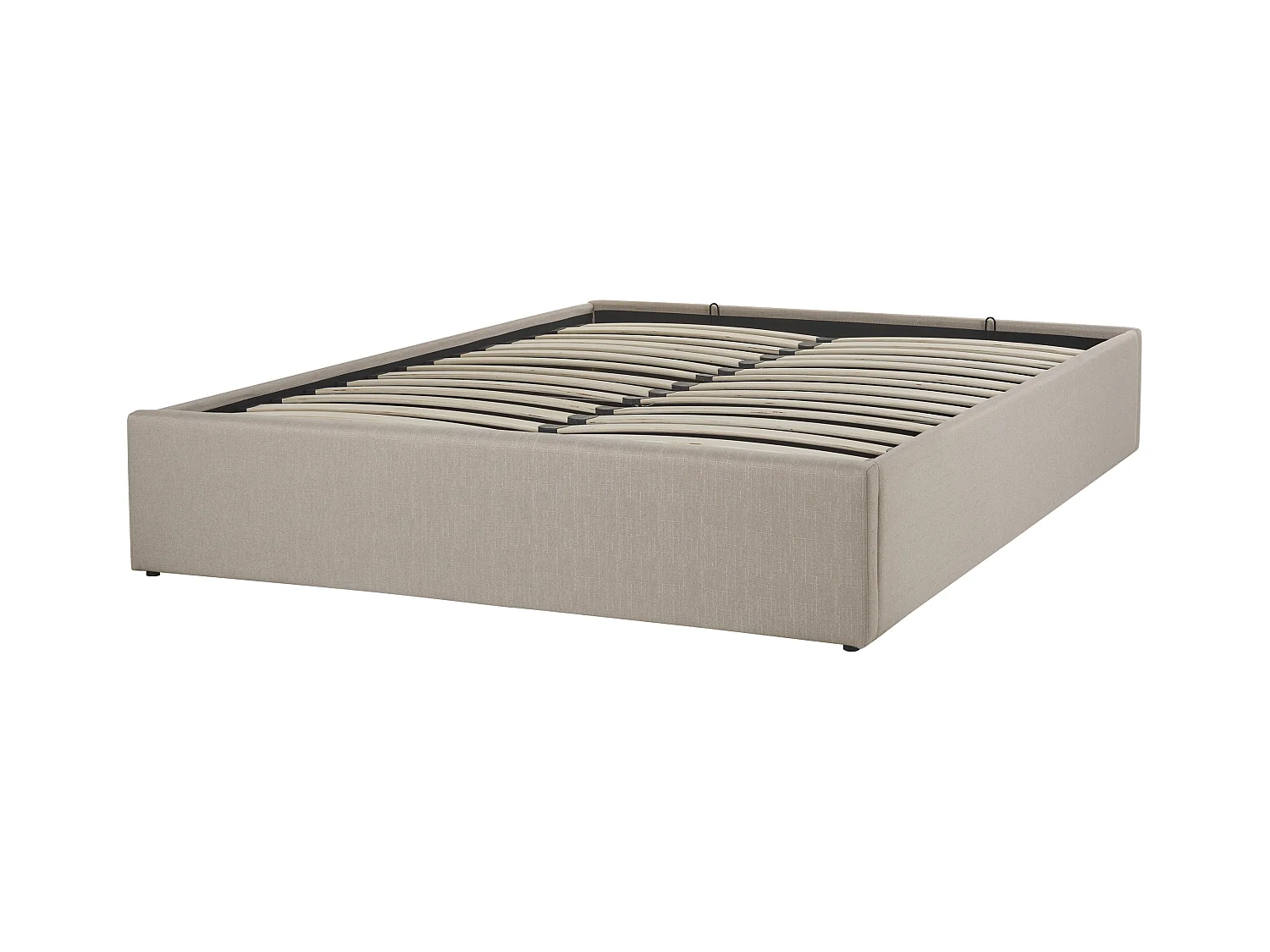 Lit ottoman sans tête de lit Tissu DINAN 140 x 200 cm Marron clair