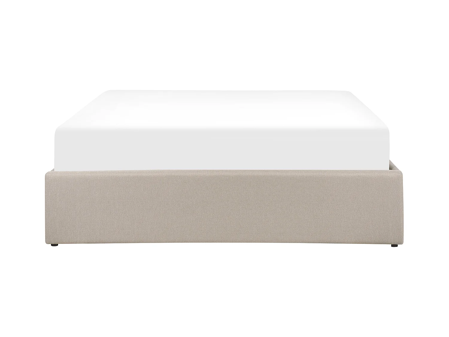 Lit ottoman sans tête de lit Tissu DINAN 140 x 200 cm Marron clair