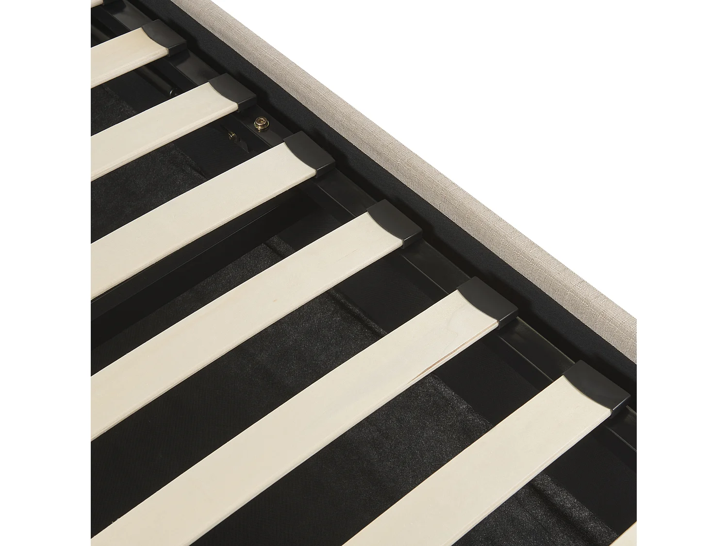 Lit ottoman sans tête de lit Tissu DINAN 140 x 200 cm Marron clair