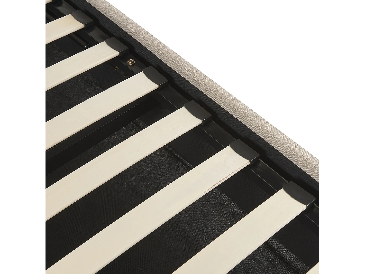 Lit ottoman sans tête de lit Tissu DINAN 140 x 200 cm Marron clair