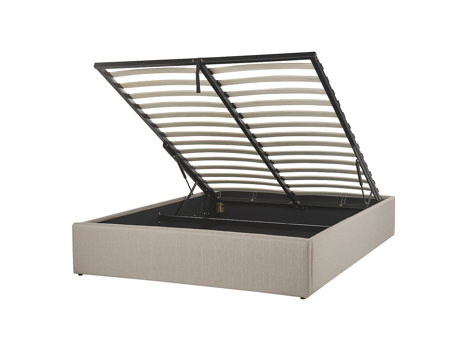 Lit ottoman Tissu DINAN 140 x 200 cm Beige