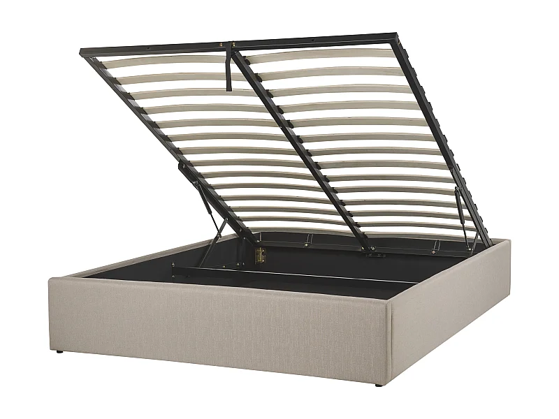 Letto con ottomano Tessuto DINAN 140 x 200 cm Beige