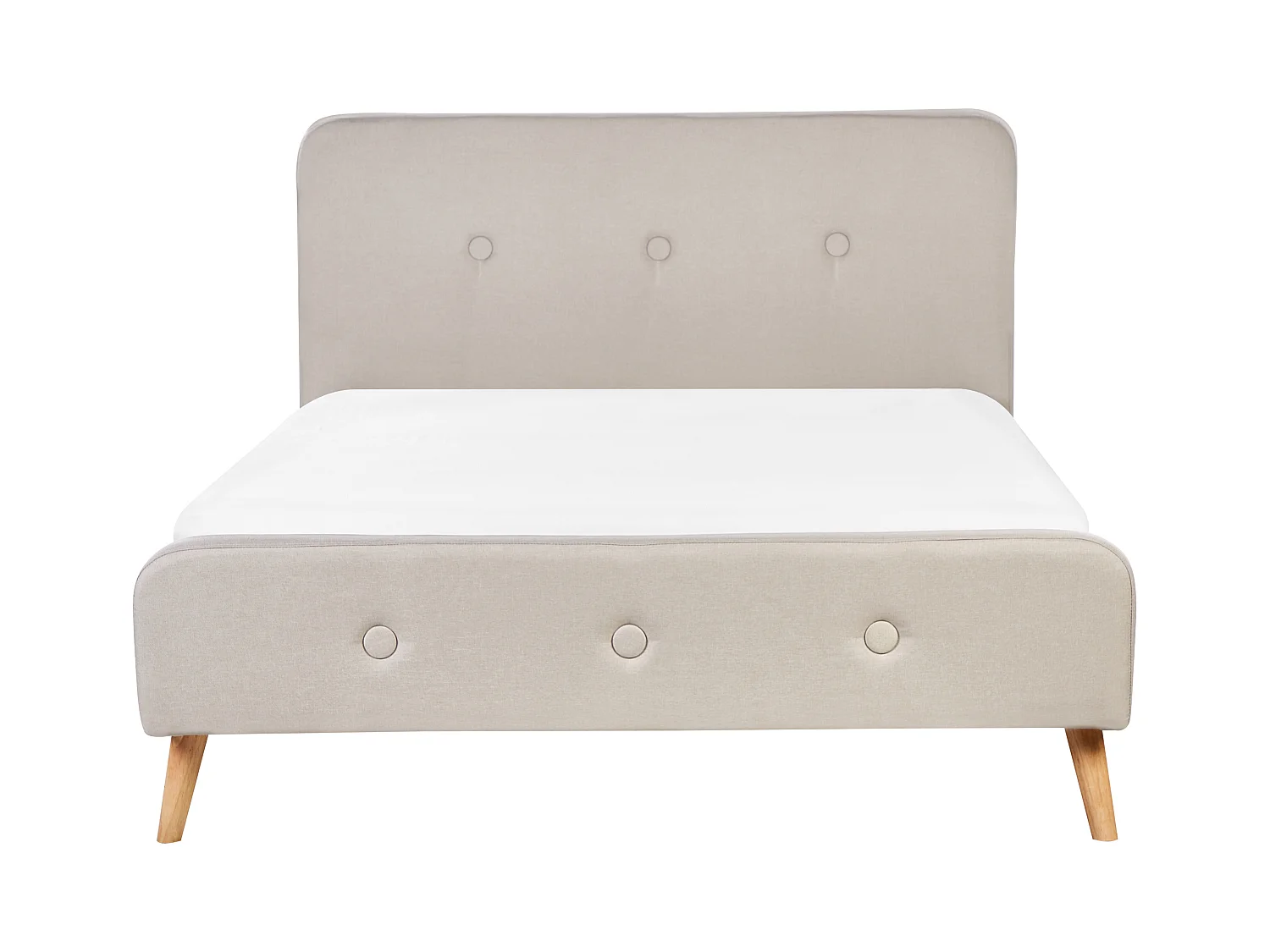 Lit avec sommier Tissu RENNES 140 x 200 cm Beige clair