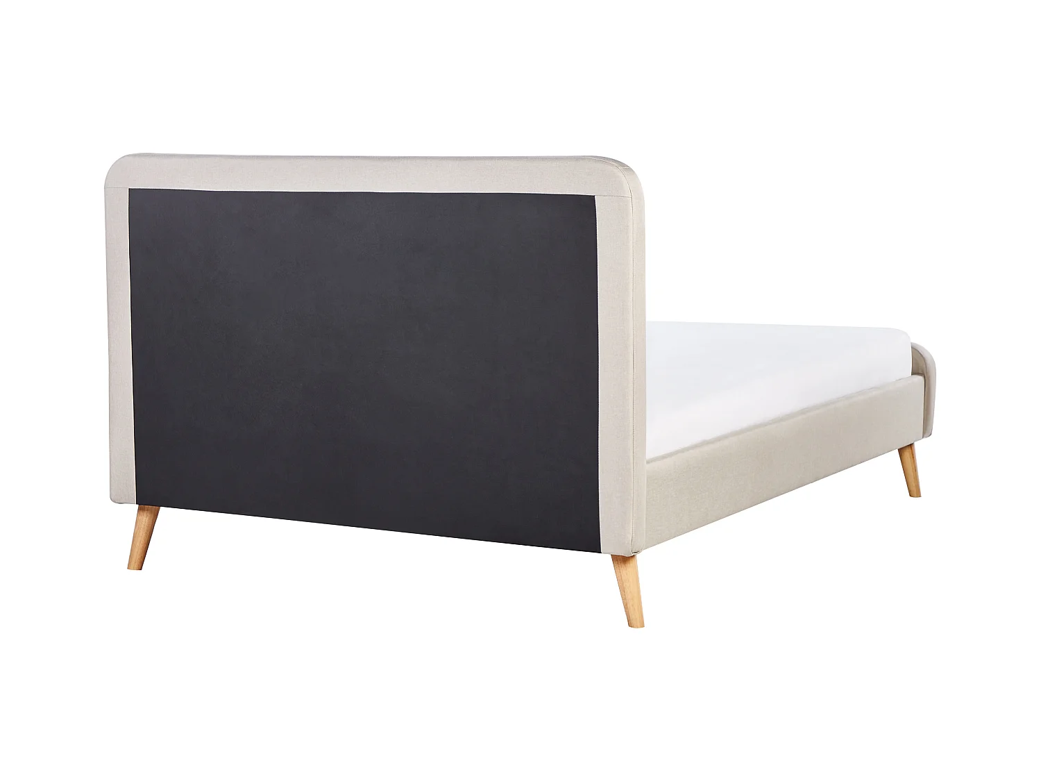 Lit avec sommier Tissu RENNES 140 x 200 cm Beige clair