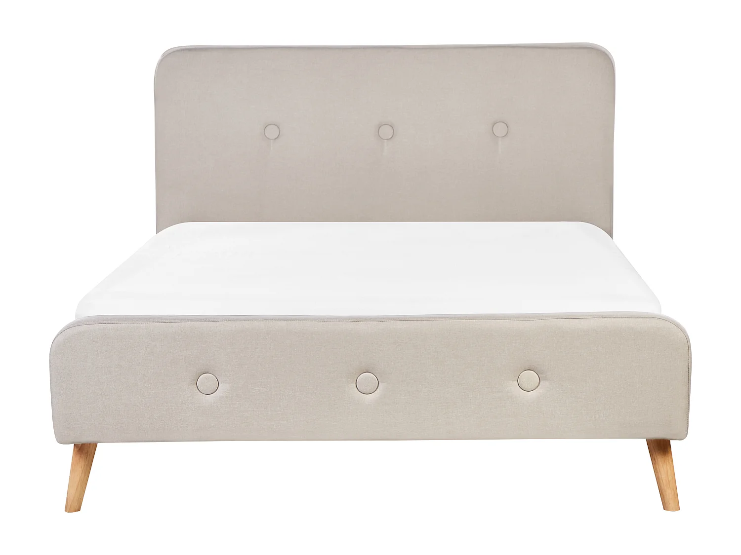 Lit avec sommier Tissu RENNES 140 x 200 cm Beige clair