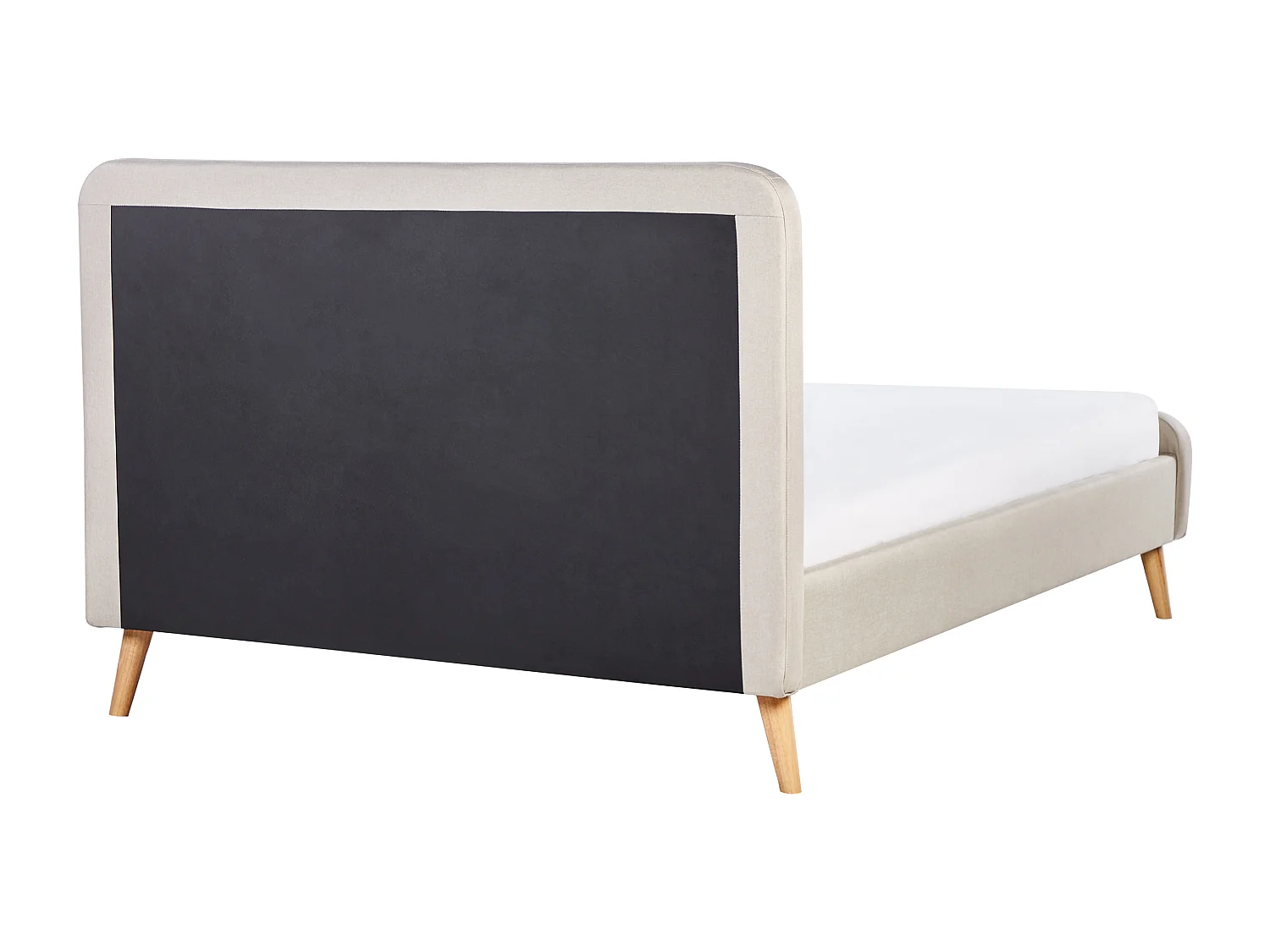 Lit avec sommier Tissu RENNES 140 x 200 cm Beige clair