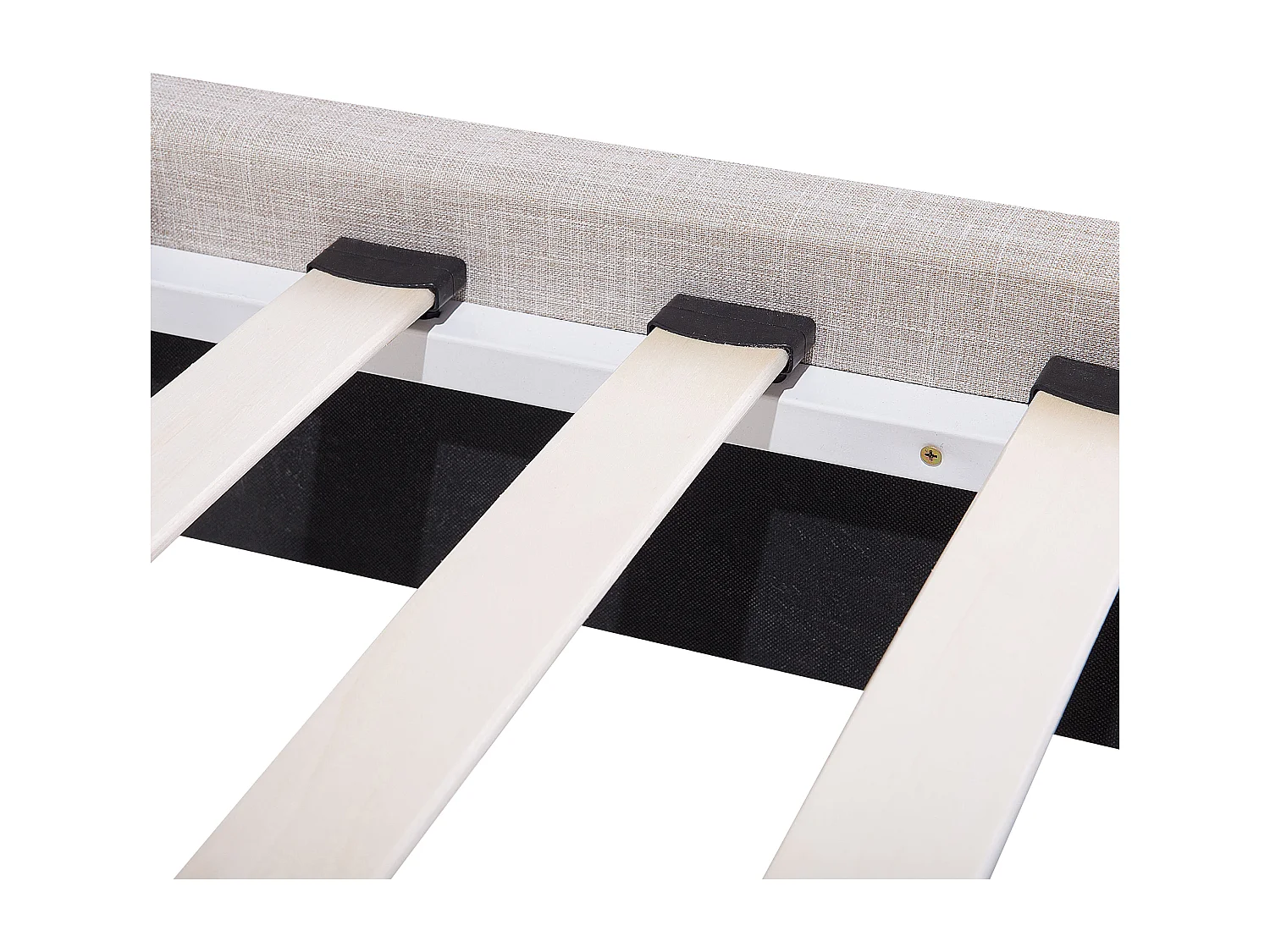 Lit avec sommier Tissu RENNES 140 x 200 cm Beige clair
