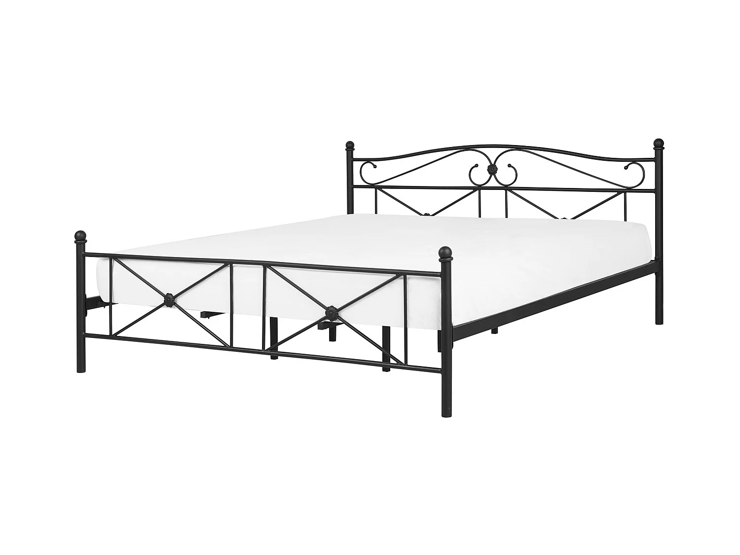 Lit avec sommier Métal RODEZ 180 x 200 cm Noir