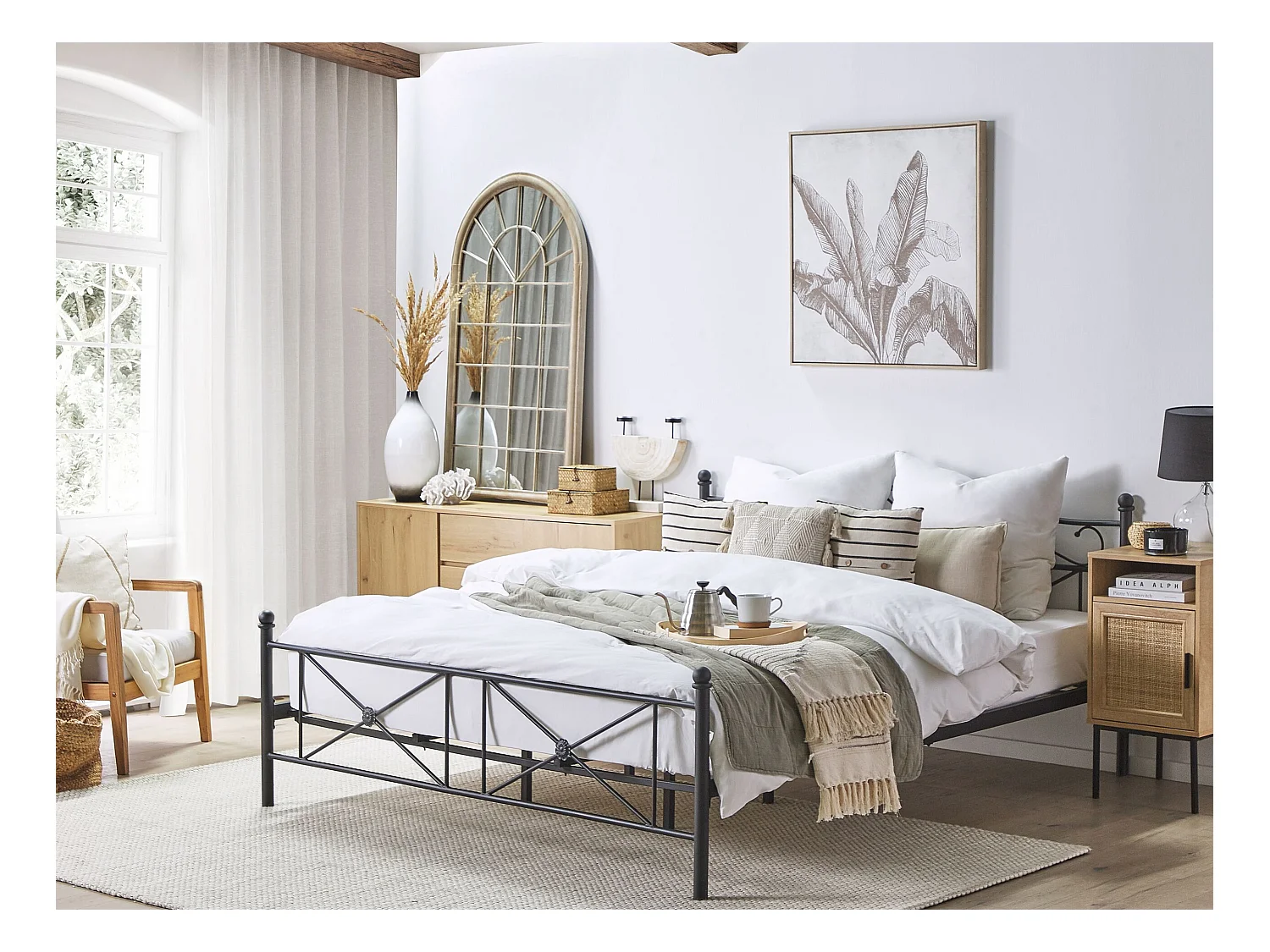 Lit avec sommier Métal RODEZ 180 x 200 cm Noir