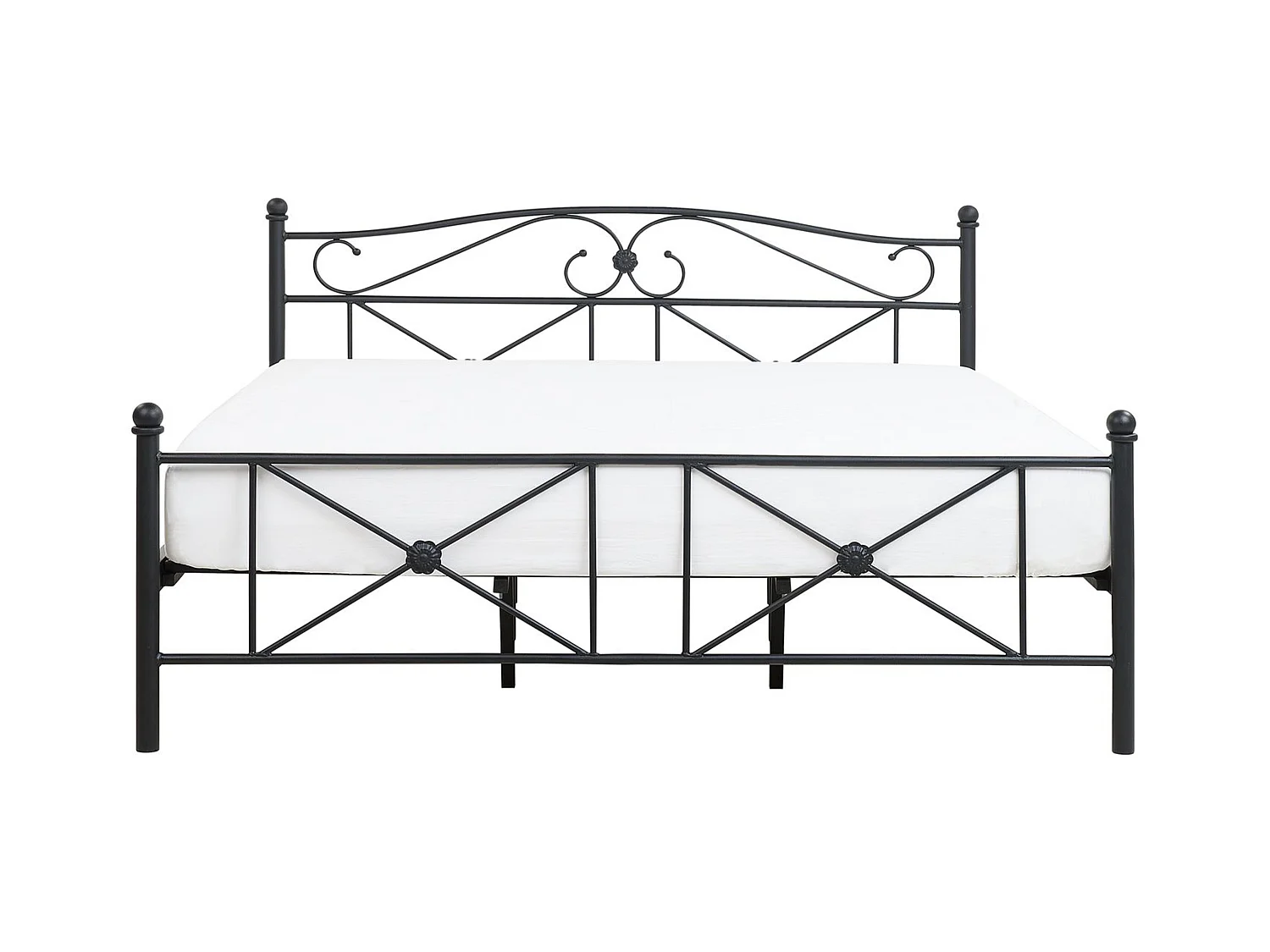 Lit avec sommier Métal RODEZ 180 x 200 cm Noir