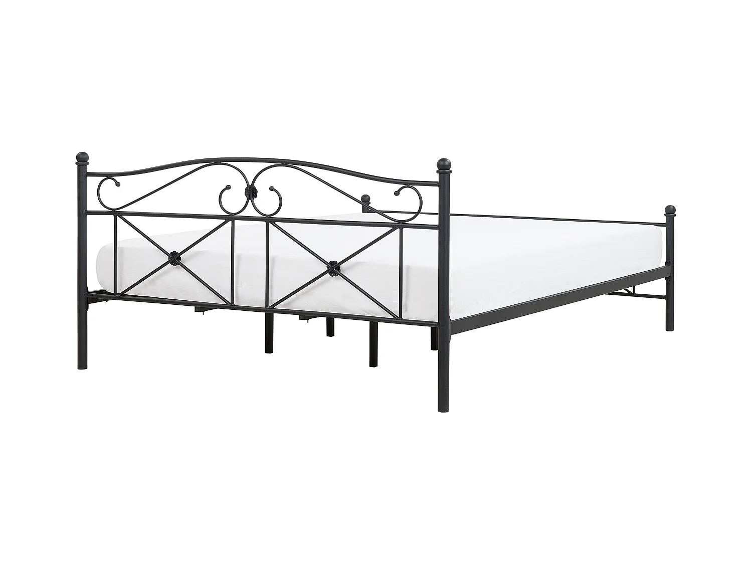 Lit avec sommier Métal RODEZ 180 x 200 cm Noir