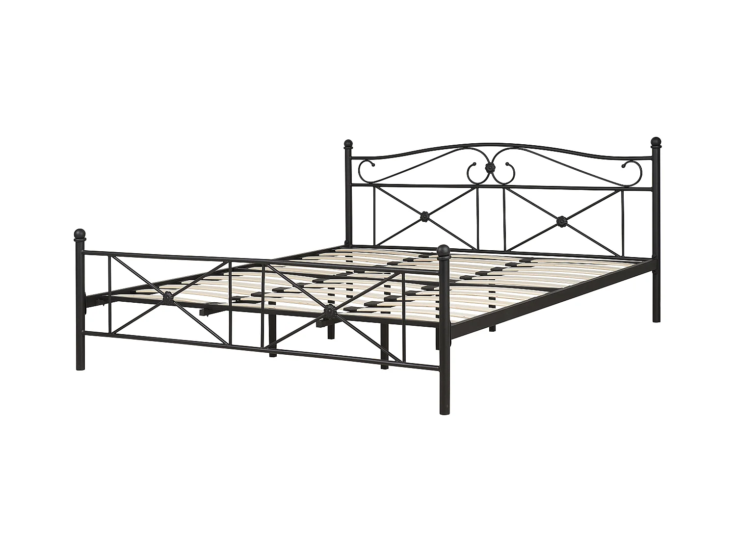 Lit avec sommier Métal RODEZ 180 x 200 cm Noir