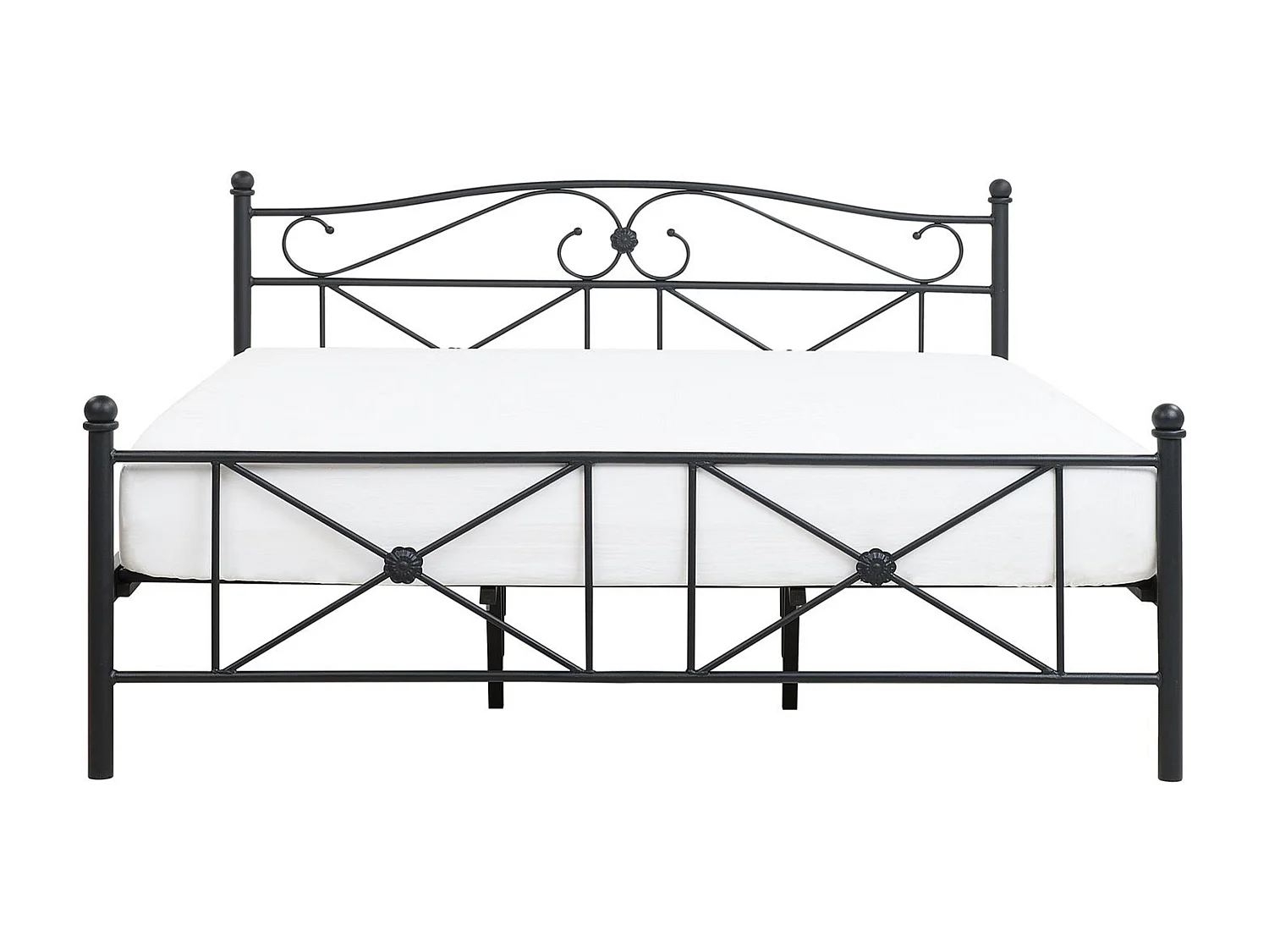 Lit avec sommier Métal RODEZ 180 x 200 cm Noir