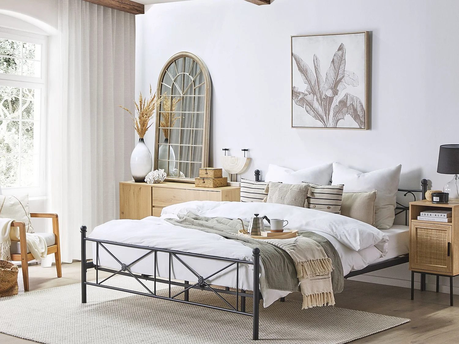 Lit avec sommier Métal RODEZ 180 x 200 cm Noir