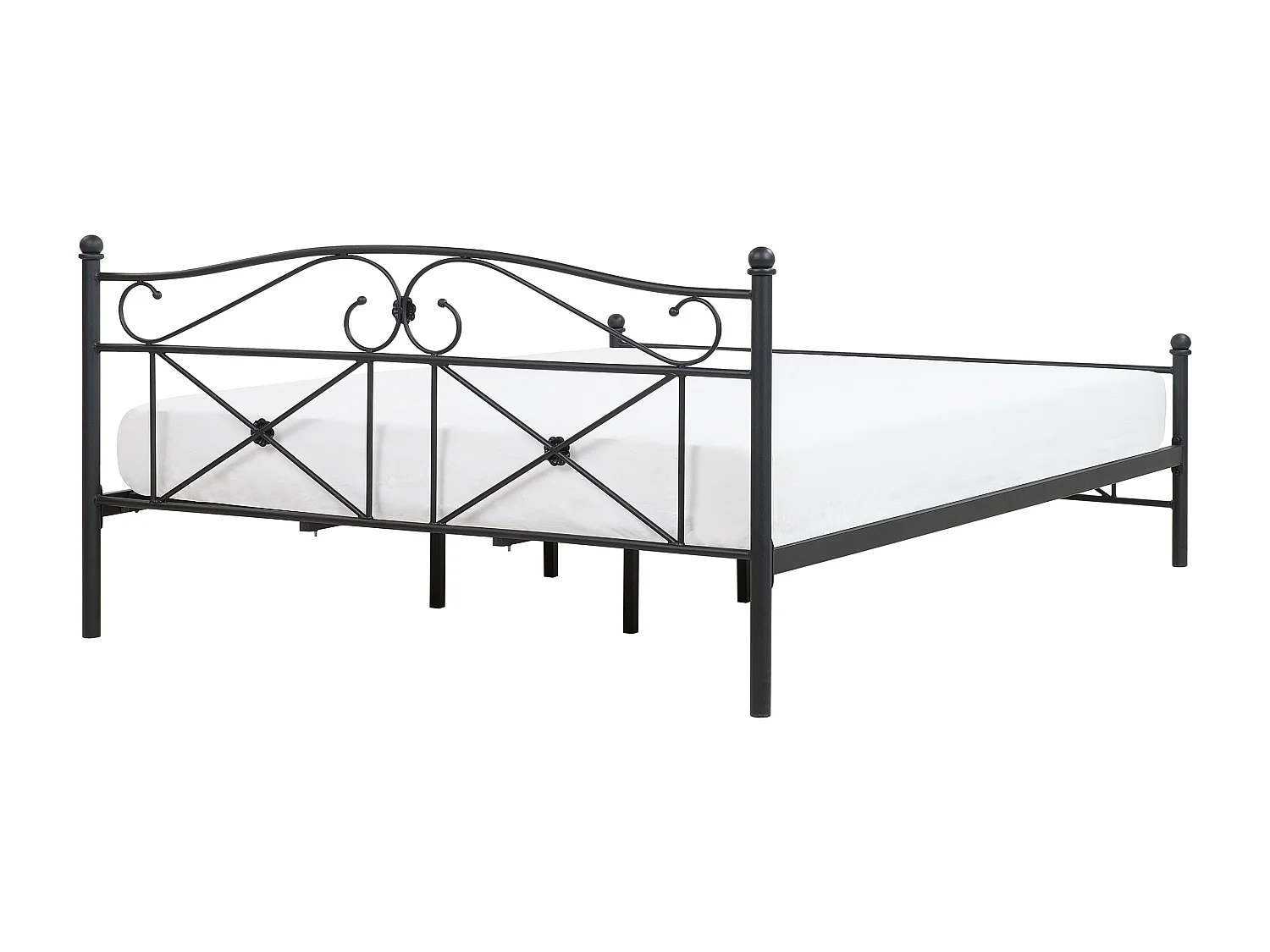 Lit avec sommier Métal RODEZ 180 x 200 cm Noir