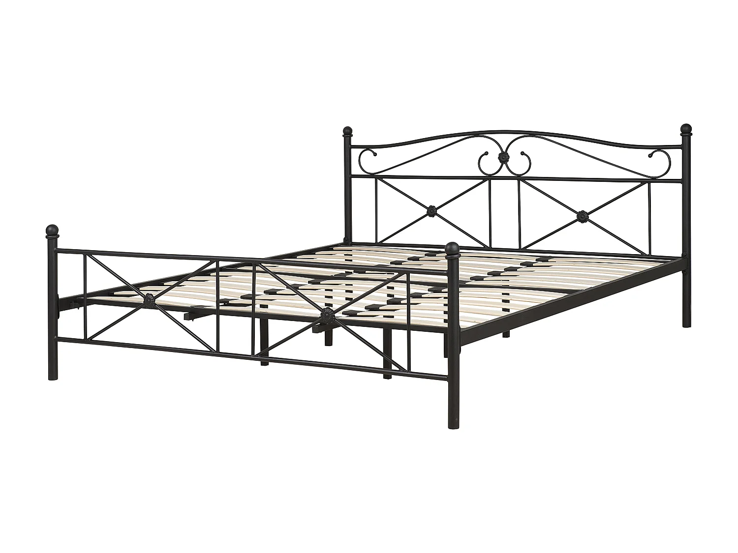 Lit avec sommier Métal RODEZ 180 x 200 cm Noir