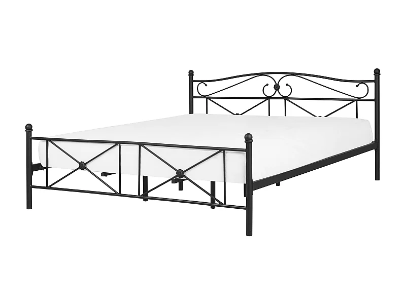 Letto Metallo RODEZ 180 x 200 cm Nero