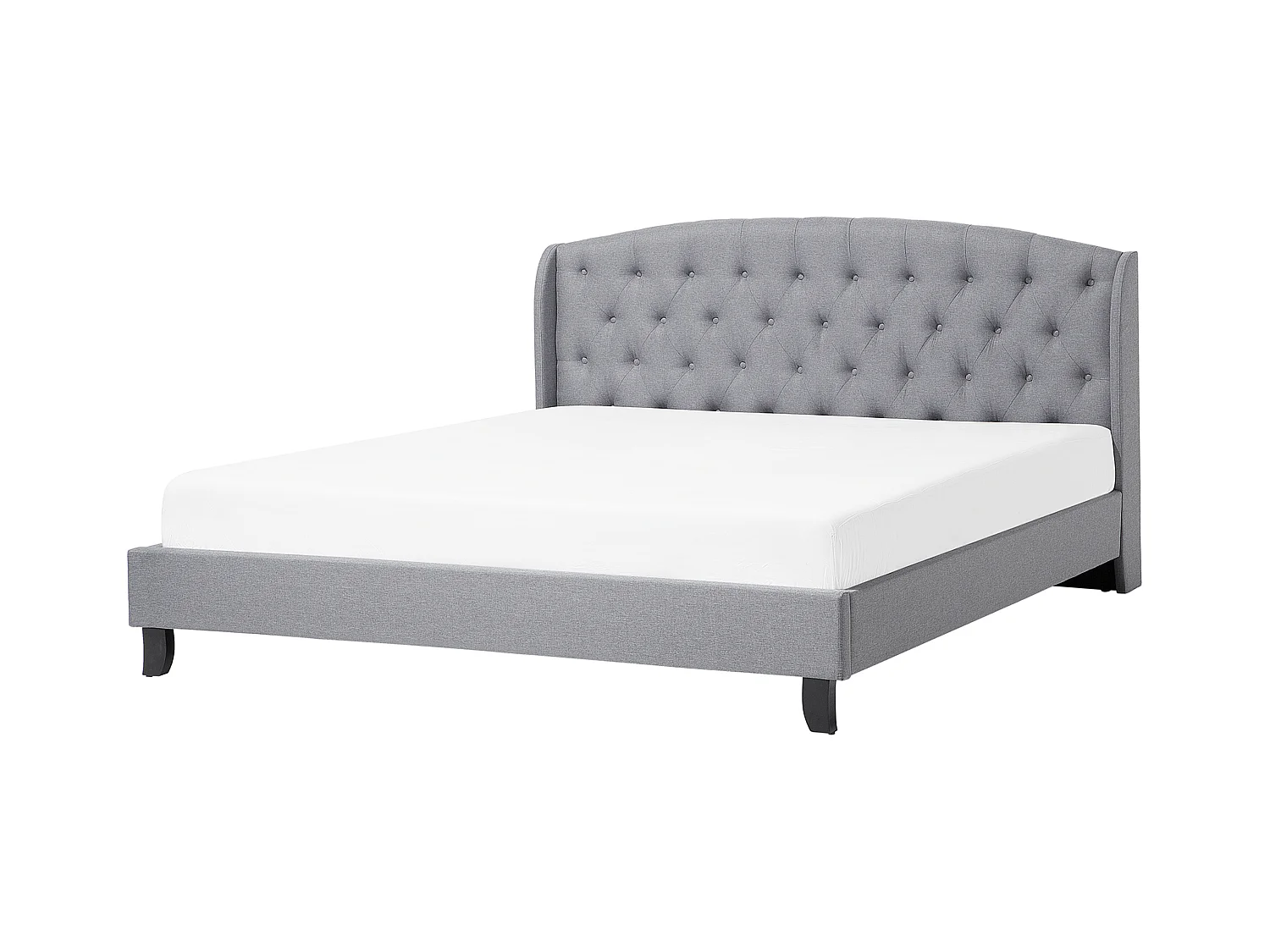 Lit avec sommier Tissu BORDEAUX 180 x 200 cm Gris clair