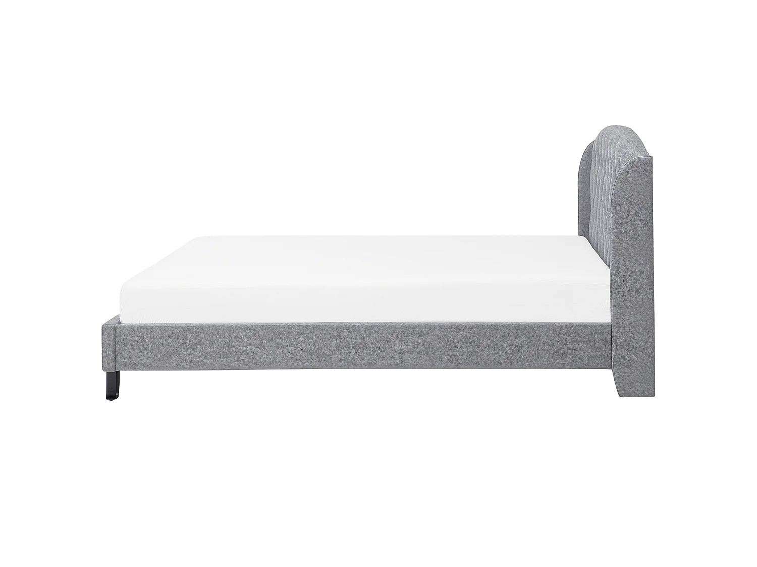 Bett mit Lattenrost Stoff BORDEAUX 180 x 200 cm Hellgrau
