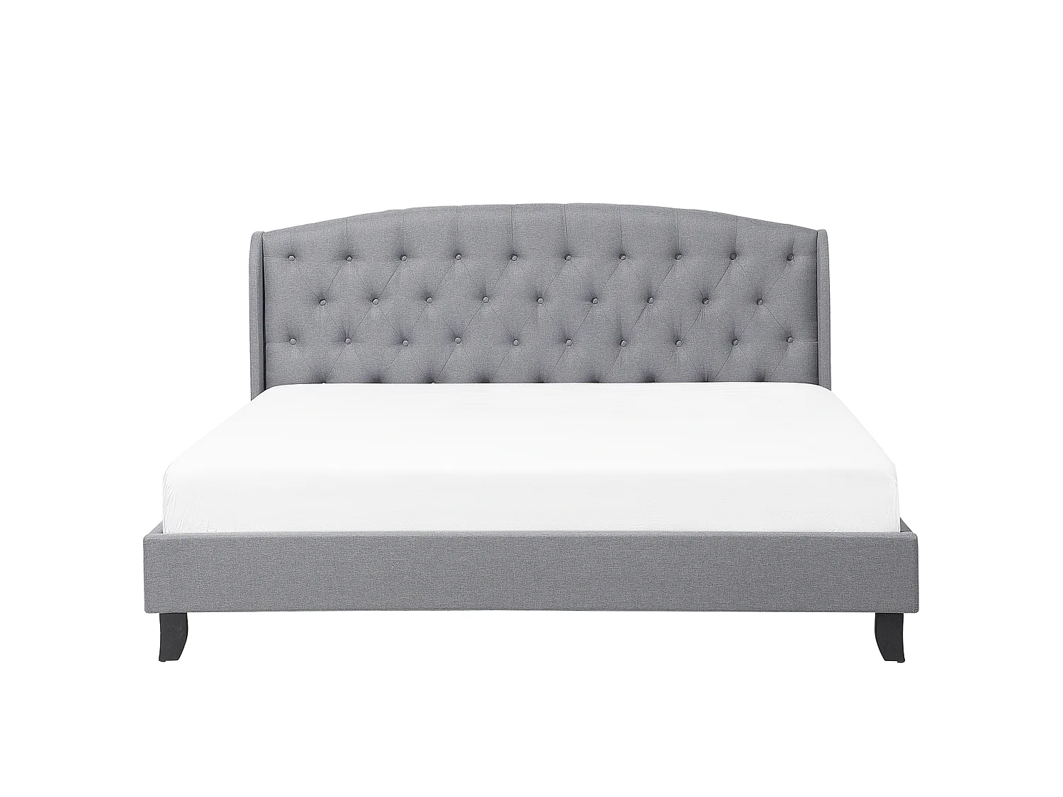 Bett mit Lattenrost Stoff BORDEAUX 180 x 200 cm Hellgrau