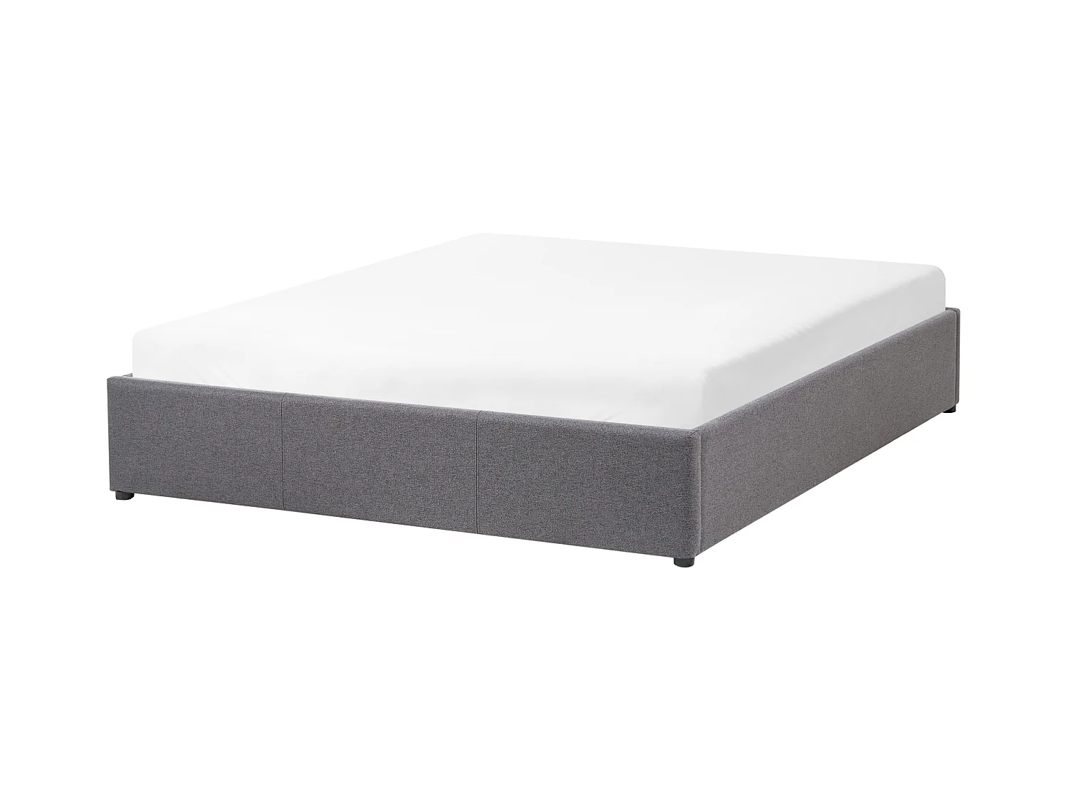 Lit ottoman sans tête de lit Tissu DINAN 140 x 200 cm Gris foncé