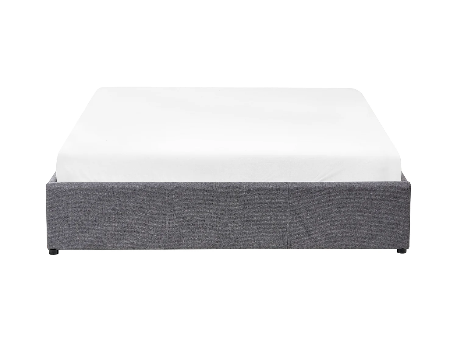 Lit ottoman sans tête de lit Tissu DINAN 140 x 200 cm Gris foncé