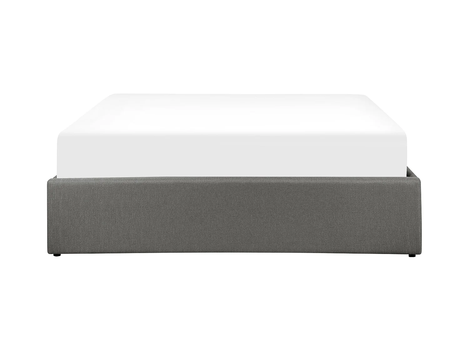 Lit ottoman sans tête de lit Tissu DINAN 140 x 200 cm Gris foncé