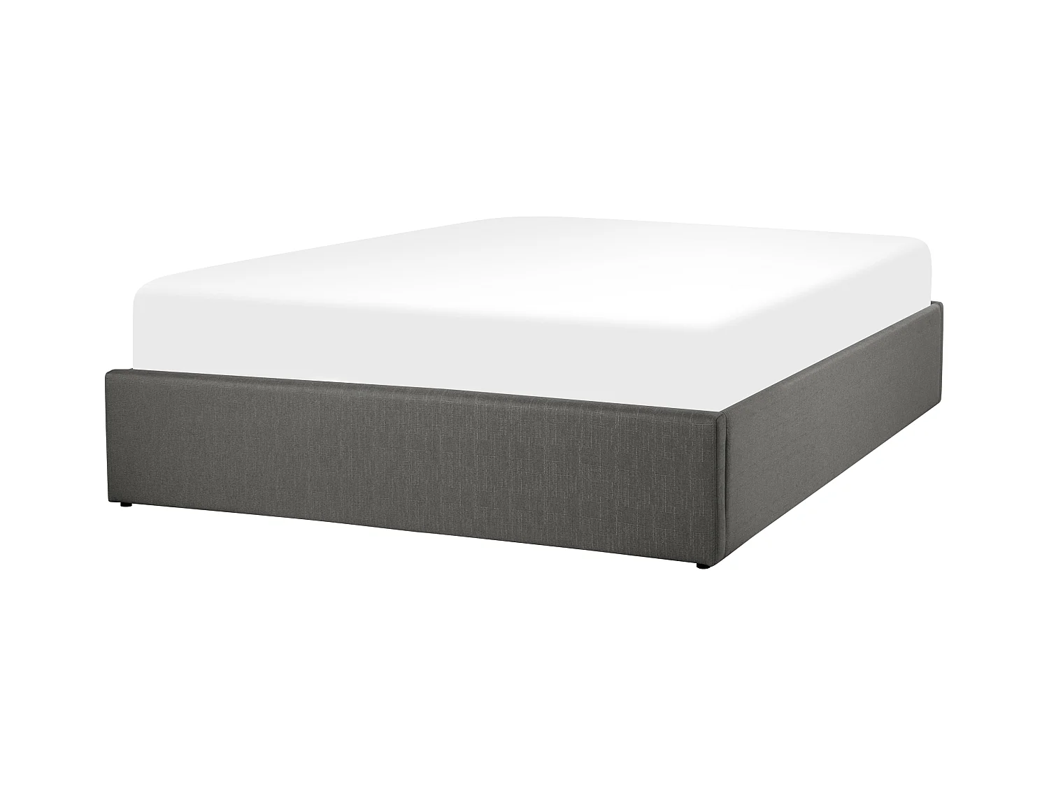 Lit ottoman sans tête de lit Tissu DINAN 140 x 200 cm Gris foncé