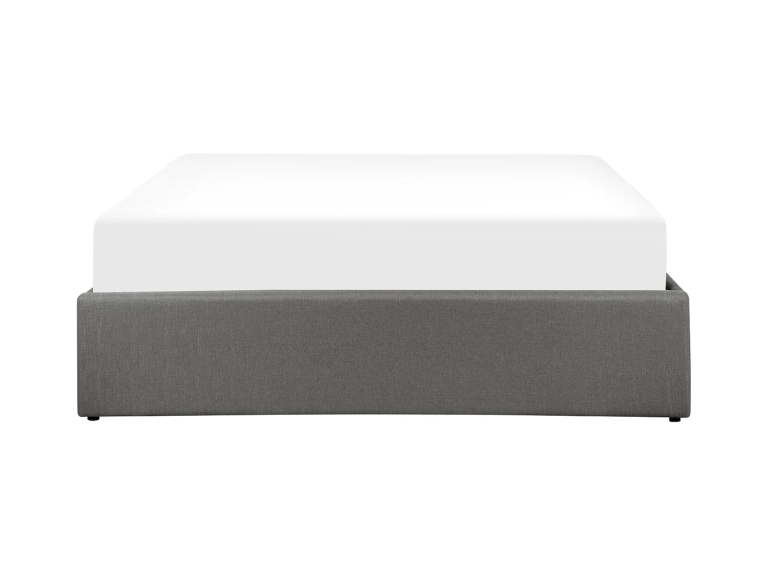 Lit ottoman sans tête de lit Tissu DINAN 140 x 200 cm Gris foncé