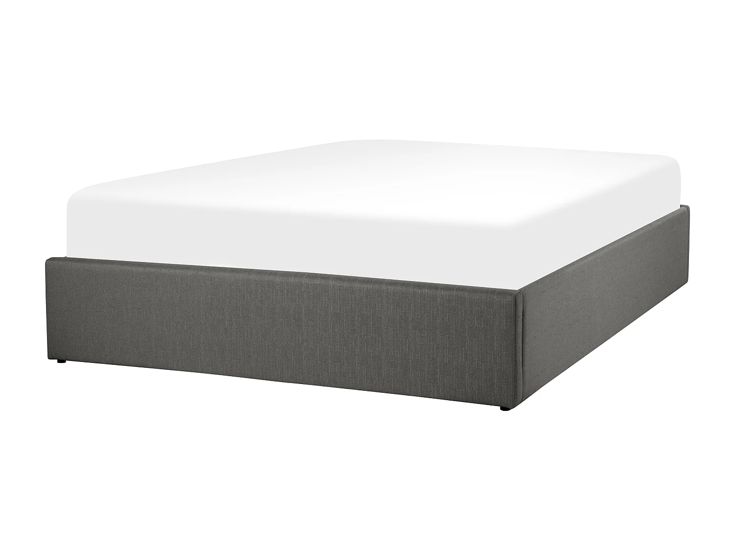 Lit ottoman sans tête de lit Tissu DINAN 140 x 200 cm Gris foncé