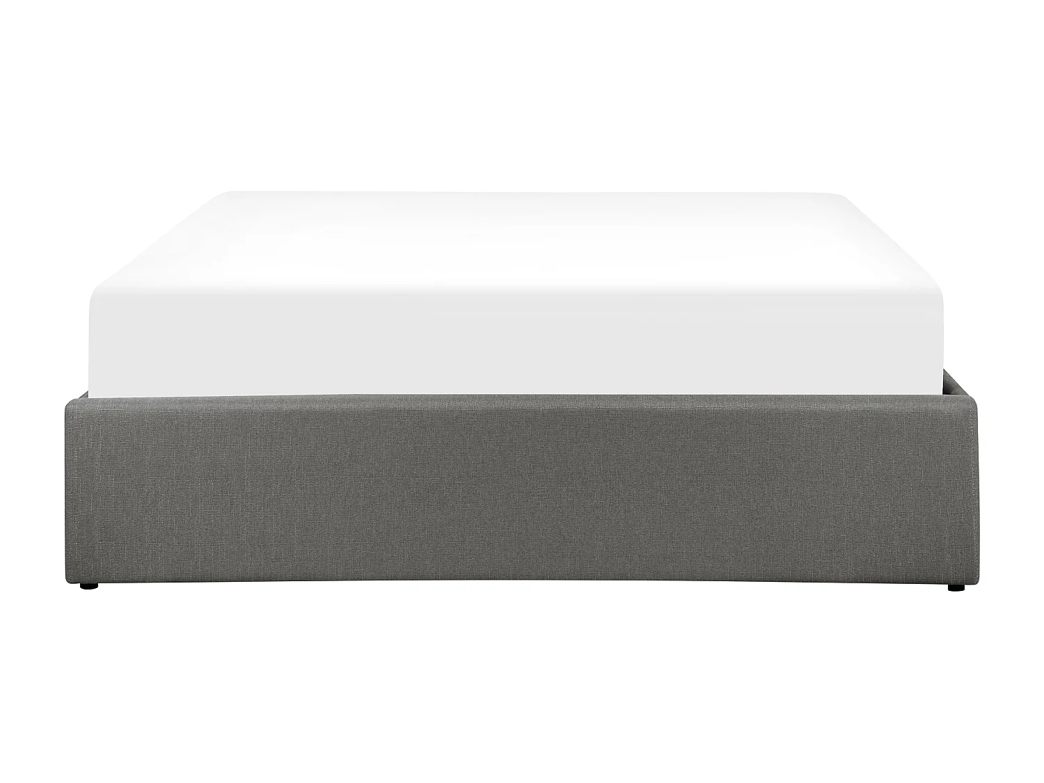 Lit ottoman sans tête de lit Tissu DINAN 140 x 200 cm Gris foncé