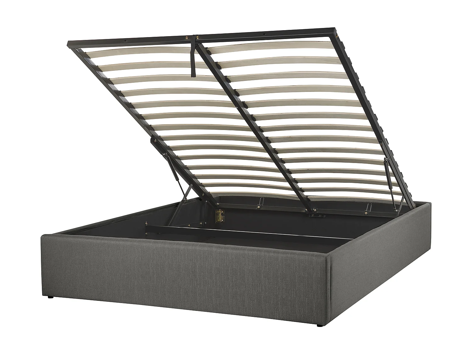 Bed met opbergruimte Stof DINAN 140 x 200 cm Donkergrijs