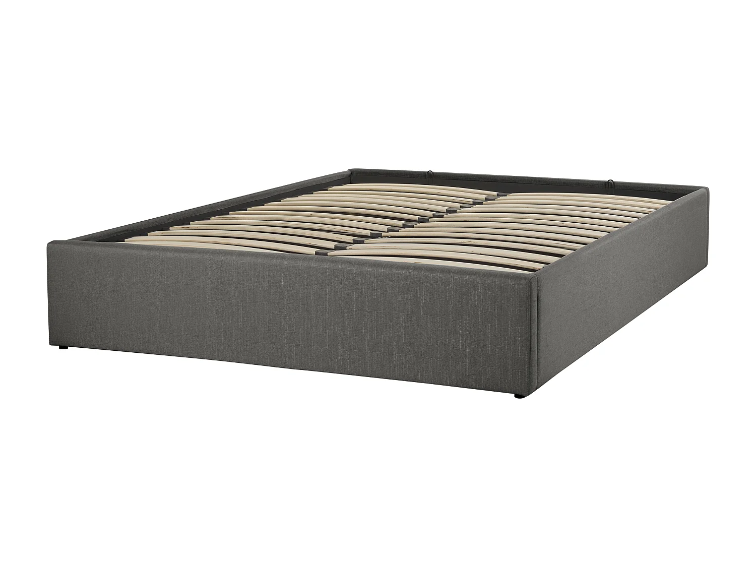 Letto con ottomano Tessuto DINAN 140 x 200 cm Grigio scuro