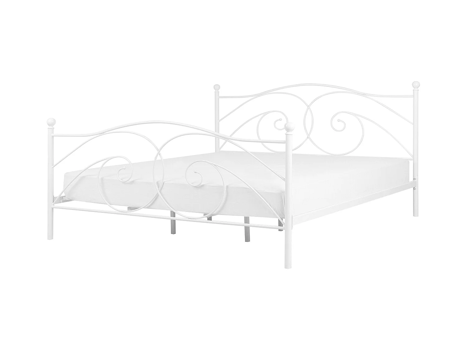 Lit avec sommier Métal DINARD 140 x 200 cm Blanc