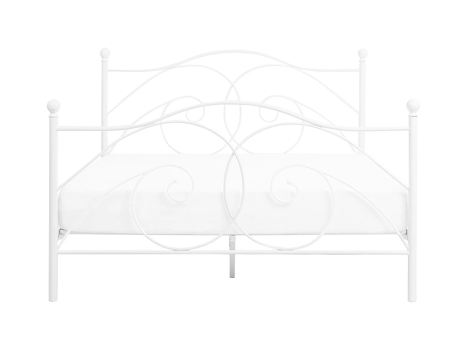 Lit avec sommier Métal DINARD 140 x 200 cm Blanc