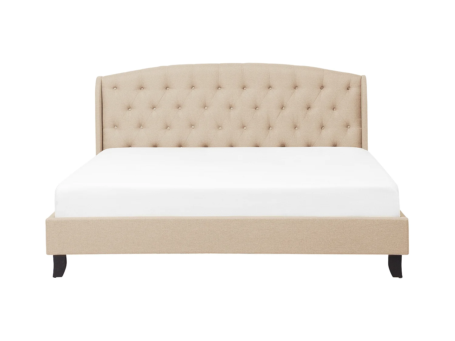 Lit avec sommier Tissu BORDEAUX 140 x 200 cm Beige