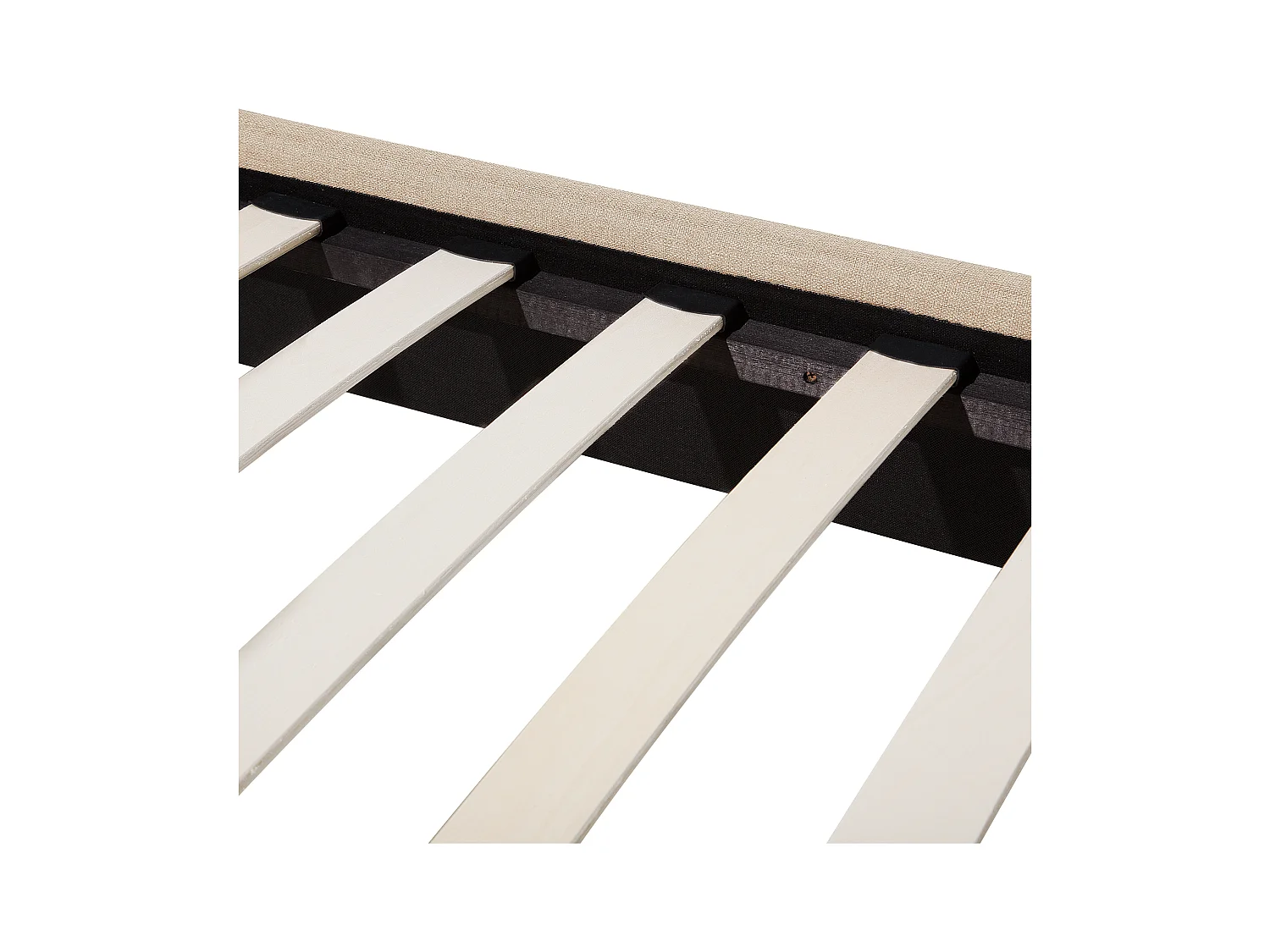 Lit avec sommier Tissu BORDEAUX 140 x 200 cm Beige