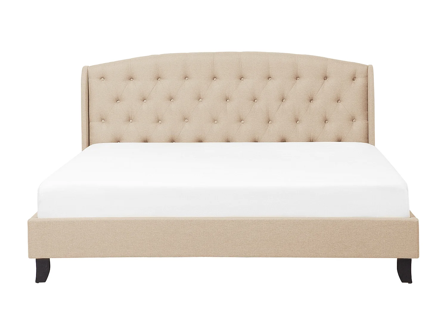 Lit avec sommier Tissu BORDEAUX 140 x 200 cm Beige