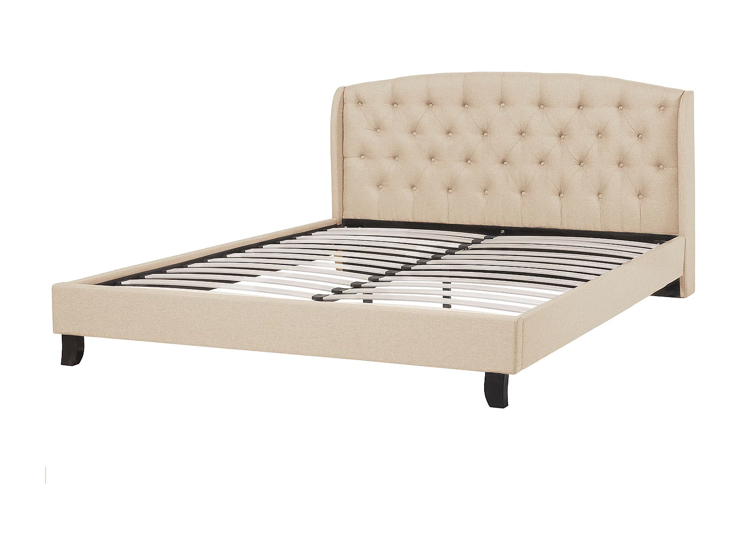 Lit avec sommier Tissu BORDEAUX 140 x 200 cm Beige