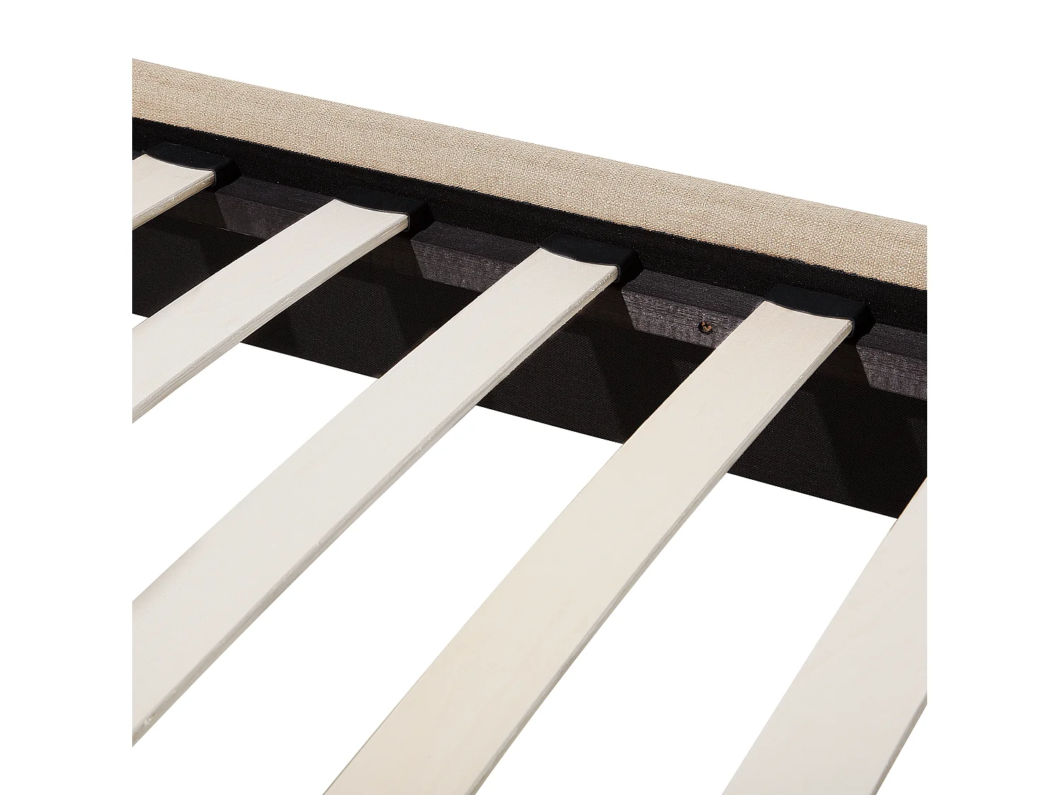 Lit avec sommier Tissu BORDEAUX 140 x 200 cm Beige