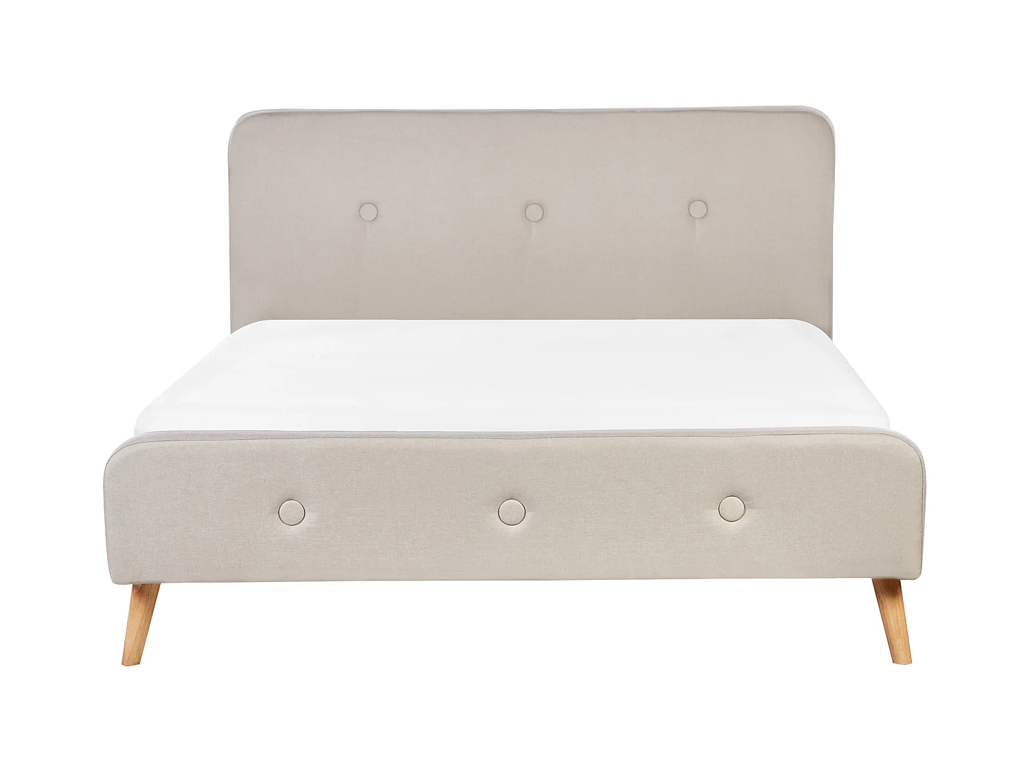 Polsterbett Leinenoptik beige Lattenrost 160 x 200 cm Rennes