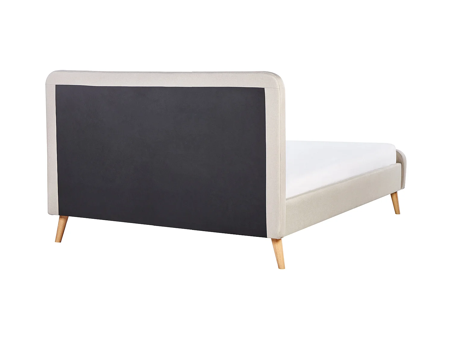 Polsterbett Leinenoptik beige Lattenrost 160 x 200 cm Rennes