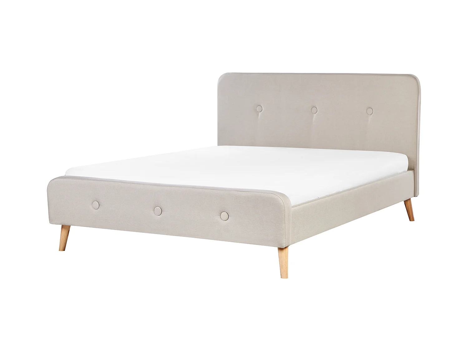 Lit avec sommier Tissu RENNES 160 x 200 cm Beige clair
