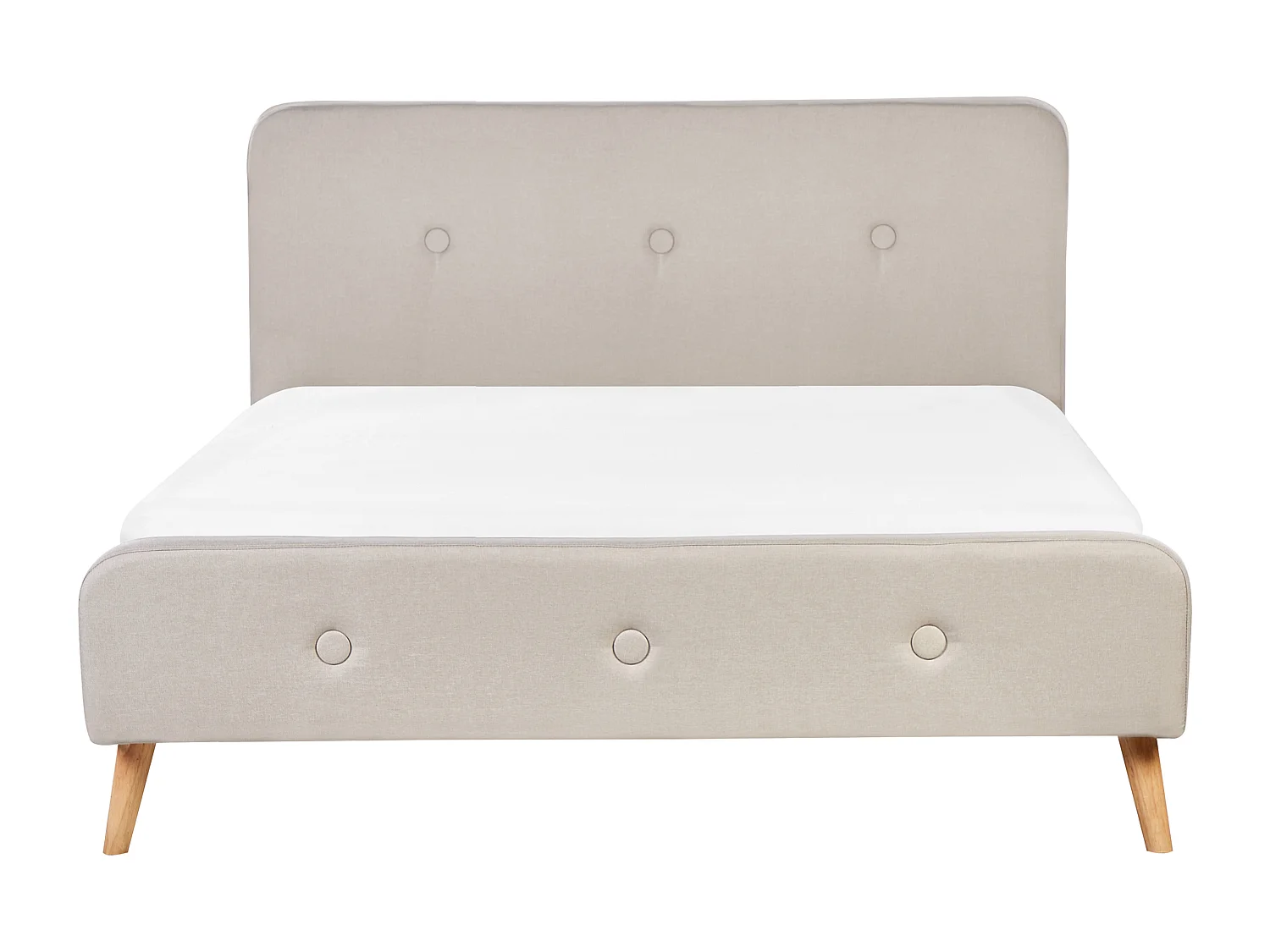 Lit avec sommier Tissu RENNES 160 x 200 cm Beige clair