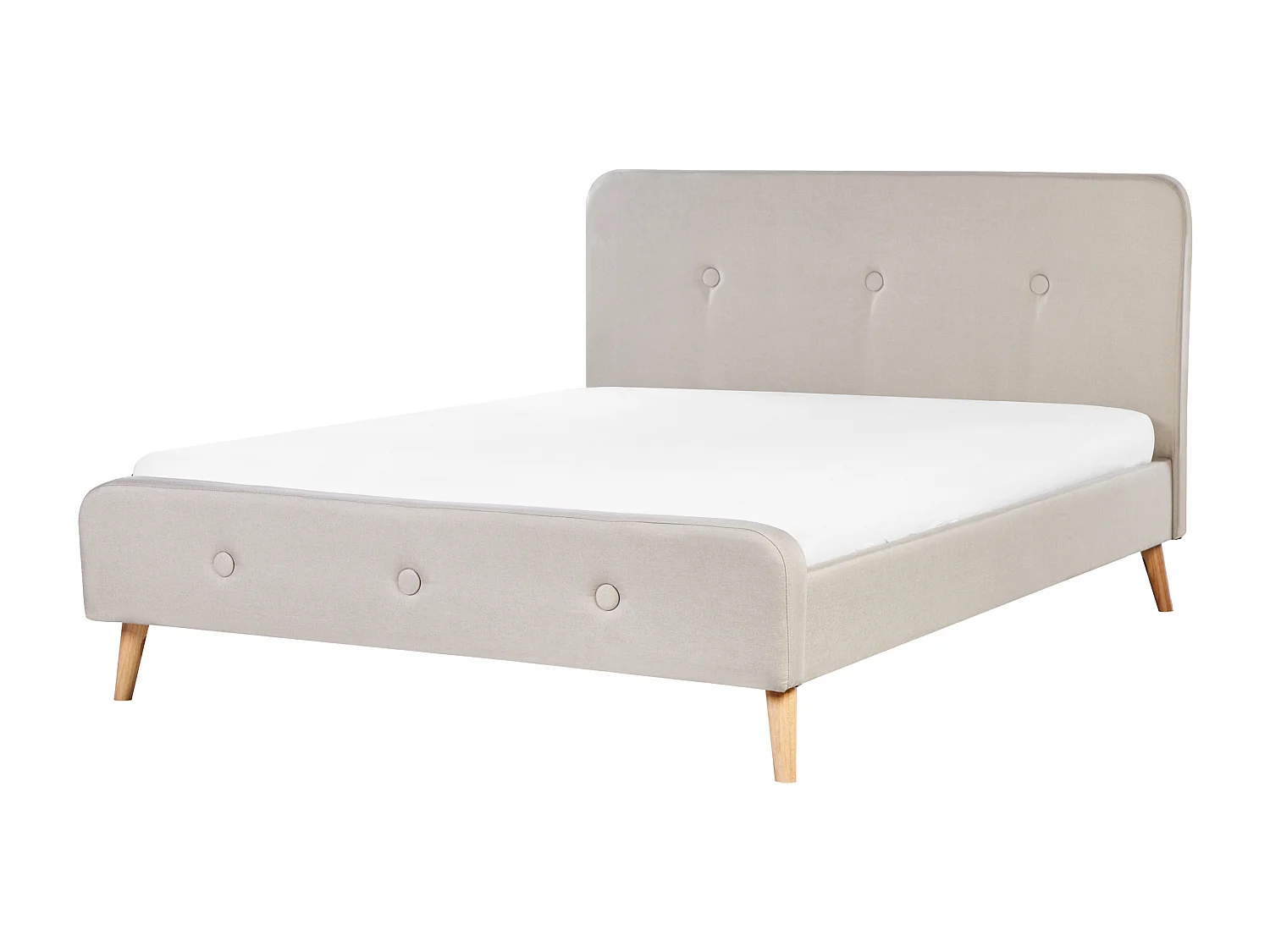 Bed Stof RENNES 160 x 200 cm Lichtbeige