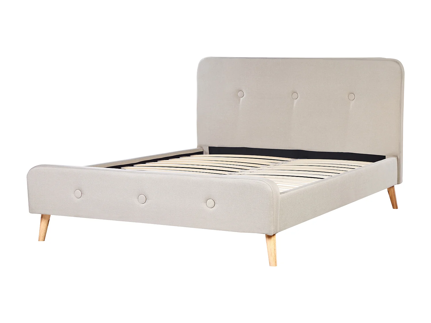 Bed Stof RENNES 160 x 200 cm Lichtbeige