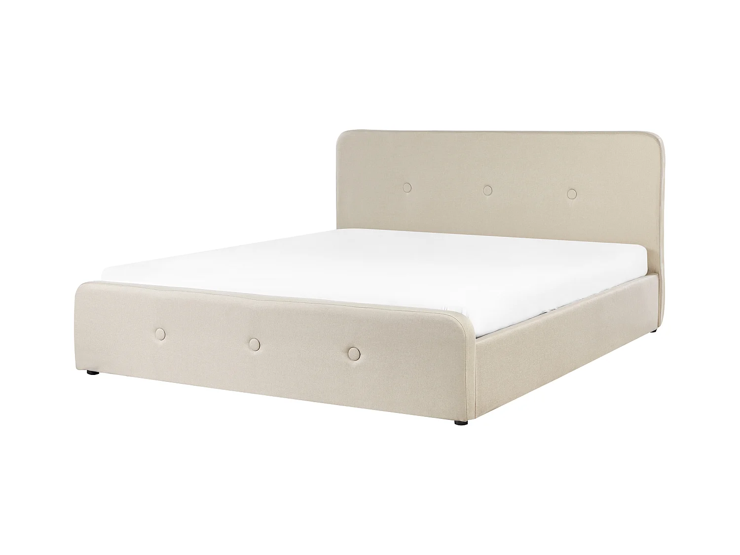 Bed met opbergruimte Kunstlinnen RENNES 180 x 200 cm Beige