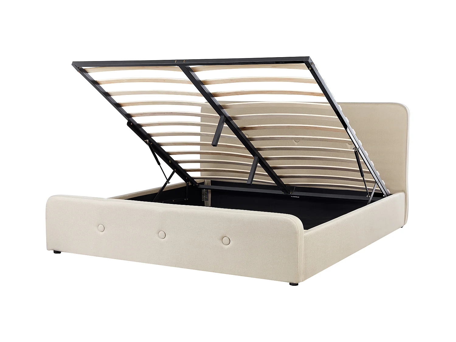 Lit ottoman Lin synthétique RENNES 180 x 200 cm Beige